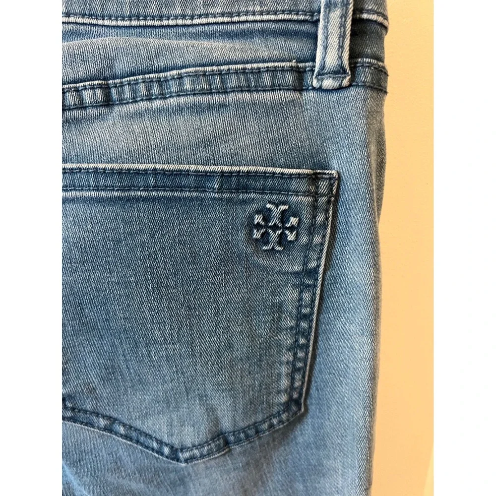 Tory Burch Womens Jeans Frayed Released Hem Blue 27